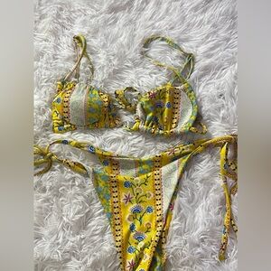 yellow tropical bikini